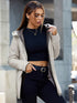 Damen Slim Fit Langarm Steppmantel mit Reißverschluss und Taschen